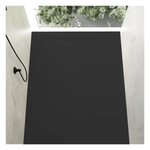Receveur de douche extra plat COVER en résine surface ardoisée noir