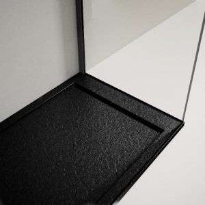Receveur de douche extra plat LUX en résine surface ardoisée noir