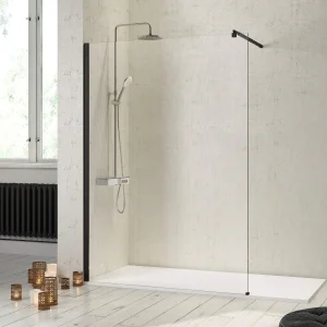 Paroi de douche fixe FRESH avec profil NOIR MAT