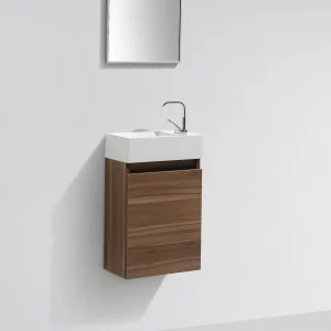 Meuble lave-main salle de bain design SIENA largeur 40 cm, noyer