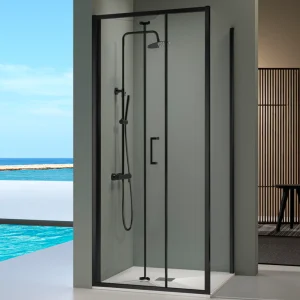 Porte de douche pliante PRISMA noir mat