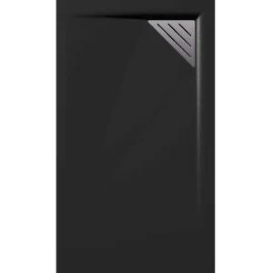 Receveur de douche extra plat TRINITY noir en résine minérale