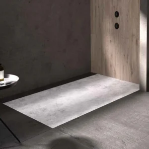 Receveur de douche extra plat DEKOR en résine finition béton brut