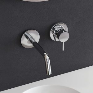 Robinet mitigeur lavabo mural encastré KRONENBACH Lima 2.0 (chromé ou noir)