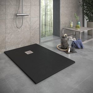Receveur de douche extra plat en résine minérale SIERRA noir