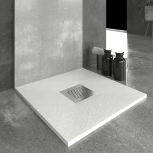 Receveur de douche extra plat en résine minérale SLATE blanc