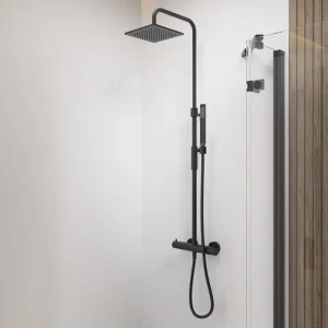Colonne de douche PIANURA Giulia avec thermostat (noir ou chromé)